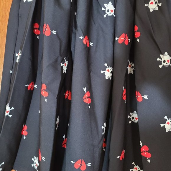 Unique Vintage Gellar Skirt - Swing Skulls Pinup Rockabilly Halloween Kawaii - Picture 5 of 9